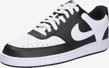 Baskets basses 'Court Vision' Nike Sportswear en noir : devant