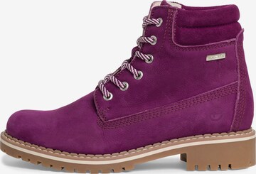 TAMARIS Lace-Up Ankle Boots in Purple