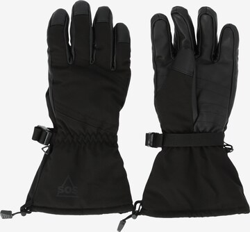 SOS Full Finger Gloves 'Ohau' in Black: front