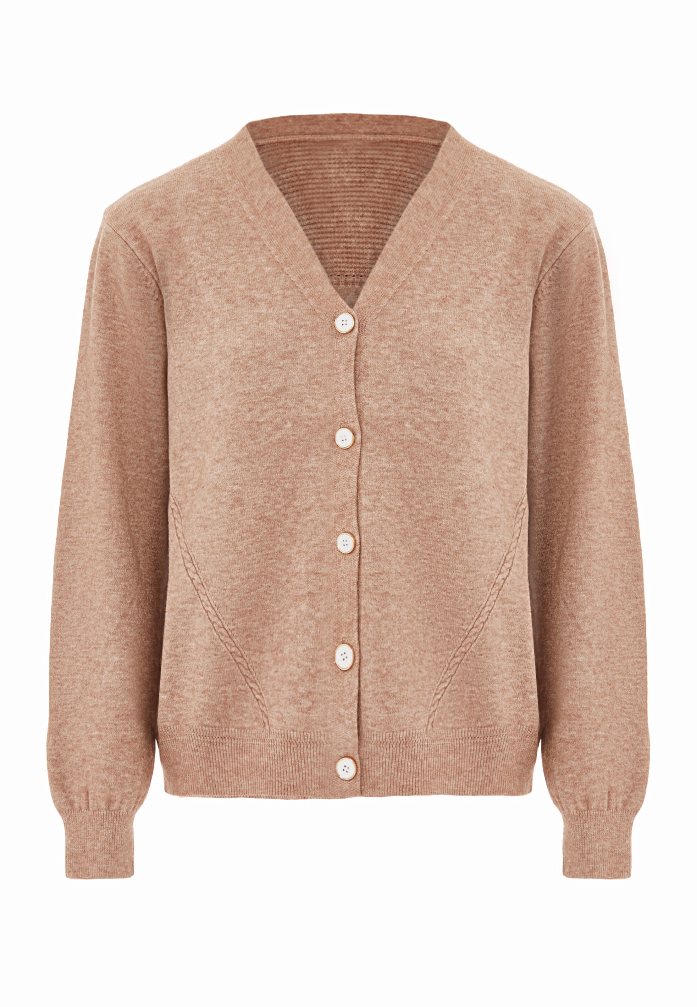 YASANNA - Casaco de malha em bege: frente