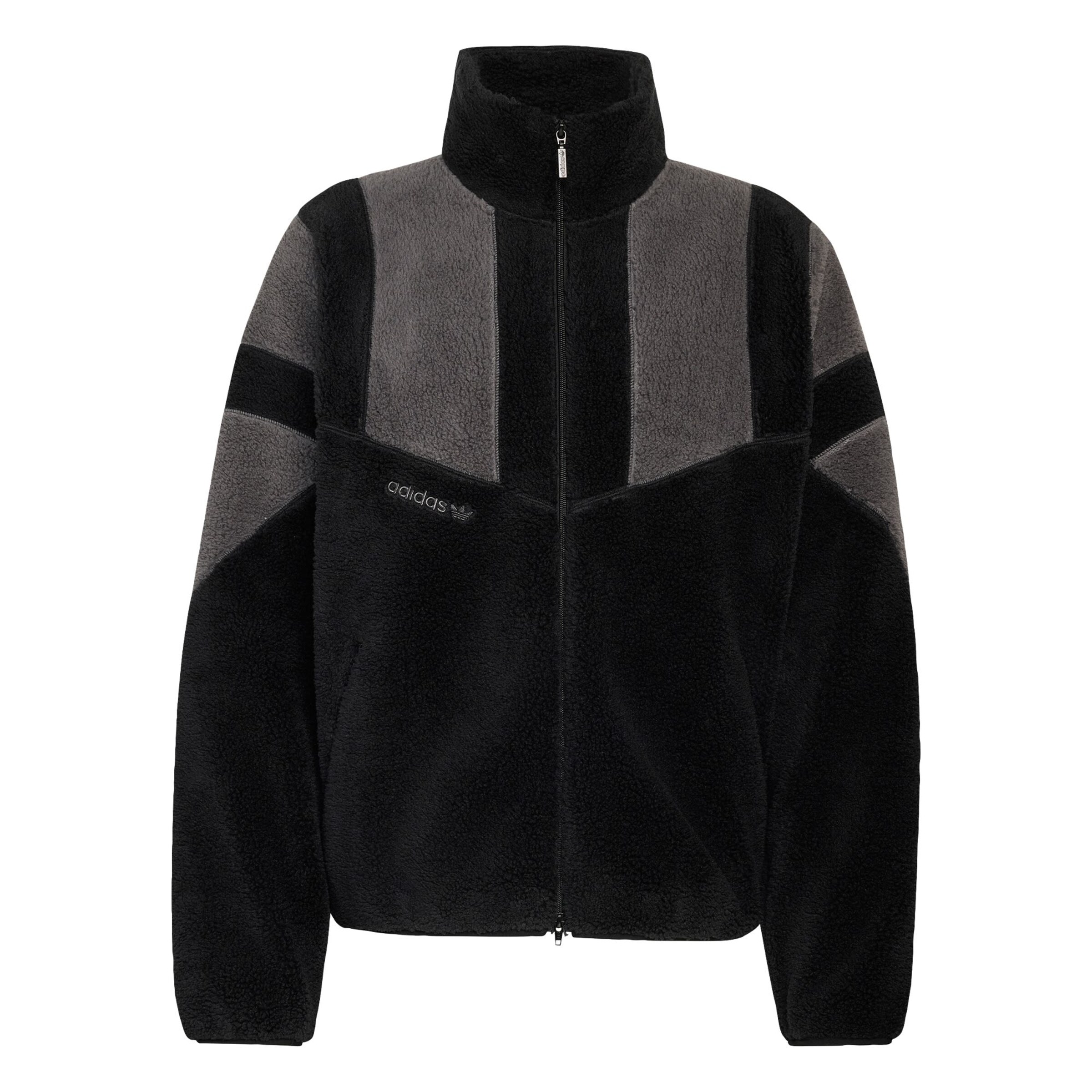 ADIDAS ORIGINALS - Casaco de velo 'Adicolor' em preto: frente