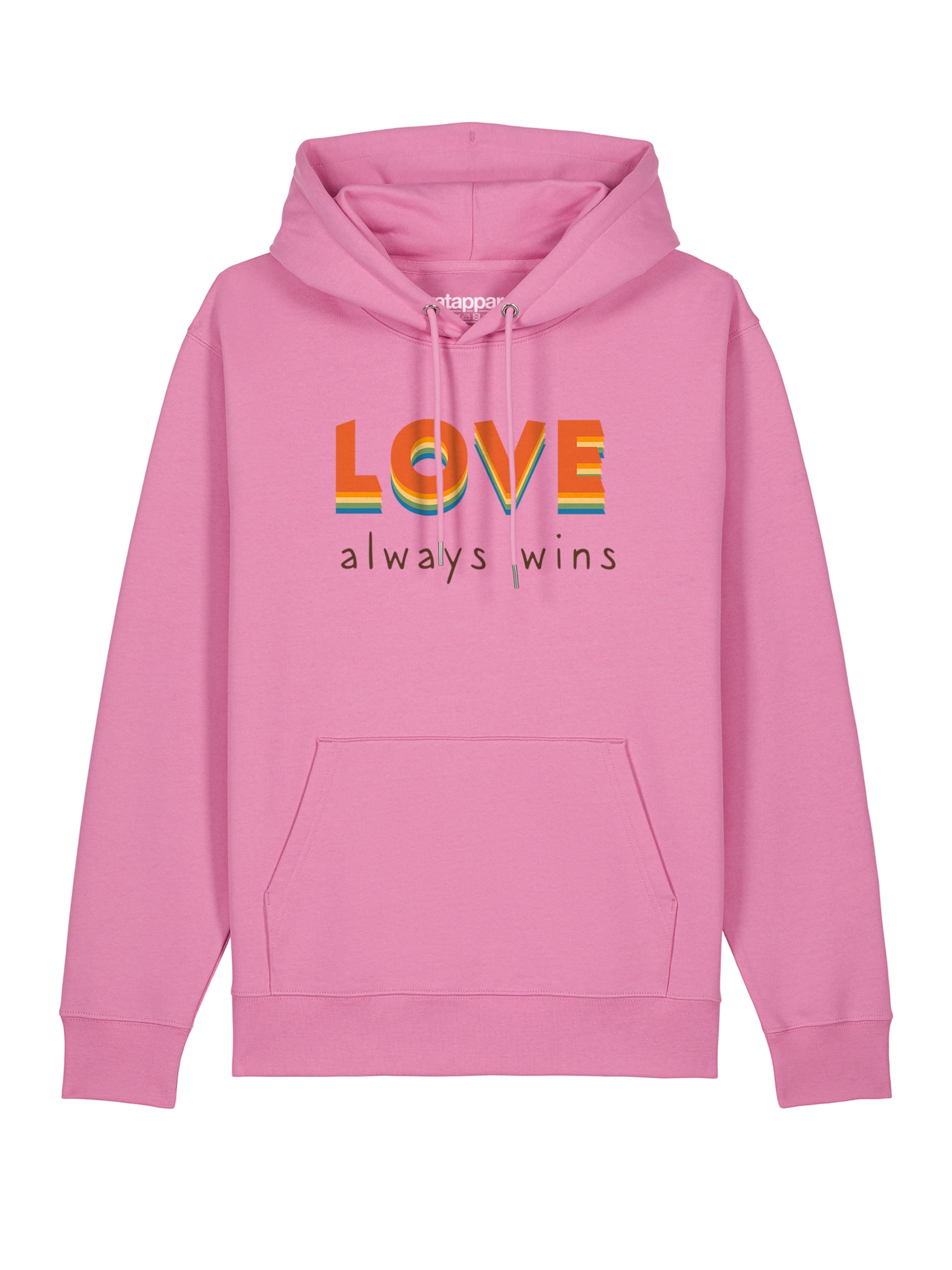 Watapparel Sweatshirt 'Love always wins' in Roze: voorkant