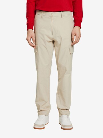 Regular Pantalon cargo ESPRIT en beige : devant