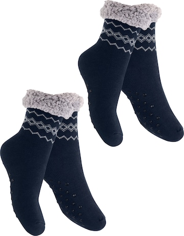 footstar Socken 'Haussocken' in Blau: Vorderseite