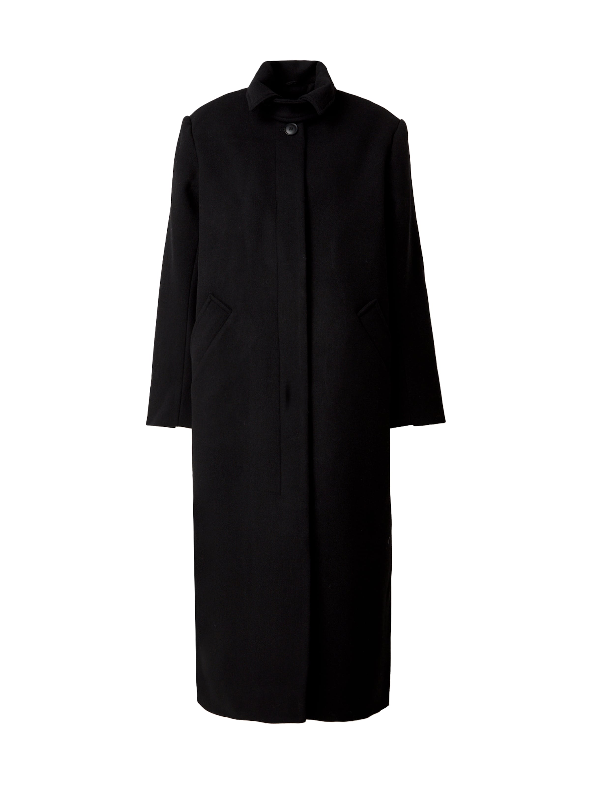 WEEKDAY Kevad-sügismantel 'Gate', värv must: eest vaates