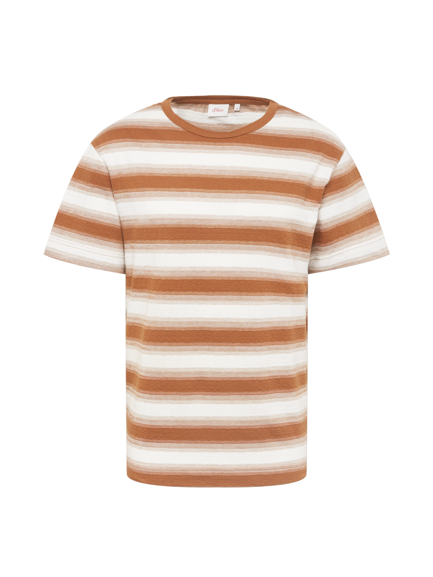 T-Shirt s.Oliver en Marron, Blanc 
