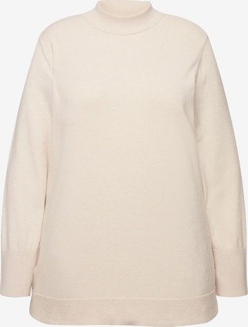 Pull-over Ulla Popken en beige : devant