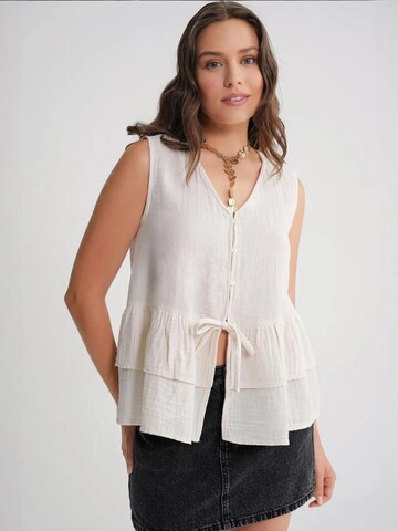 Camicia da donna di MixRay in beige: frontale