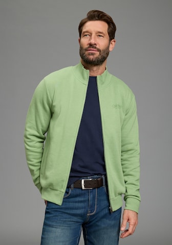 Man's World Sweatjacke in Grün: Vorderseite