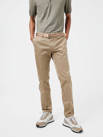 Coupe slim Pantalon chino 'Chaze' J.Lindeberg en marron : devant