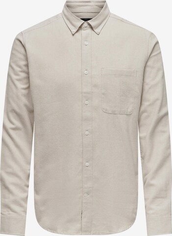 Only & Sons Button Up Shirt 'Onsgudmund' in Grey: front