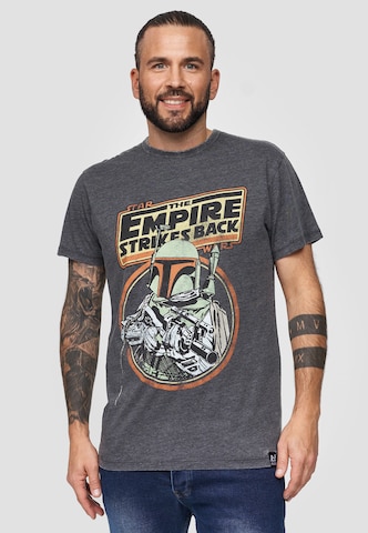 Recovered Shirt 'Star Wars The Empire Strikes Back Boba Fett' in Grey: front