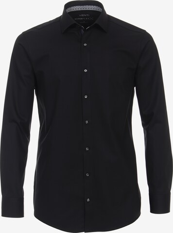 VENTI Slim fit Business Shirt in Black: front