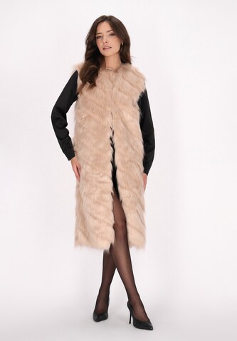 Gilet di faina in beige: frontale