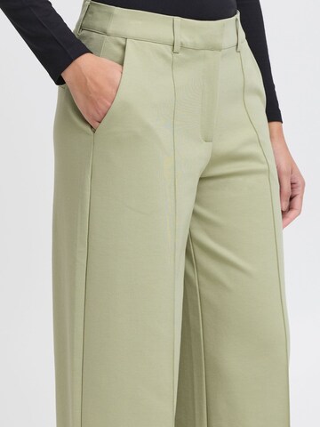 Wide Leg Pantalon à plis ' IHKate ' ICHI en vert