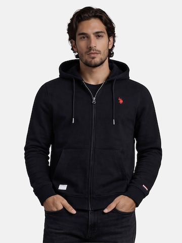 U.S. POLO ASSN. Sweatjacke in Schwarz: Vorderseite