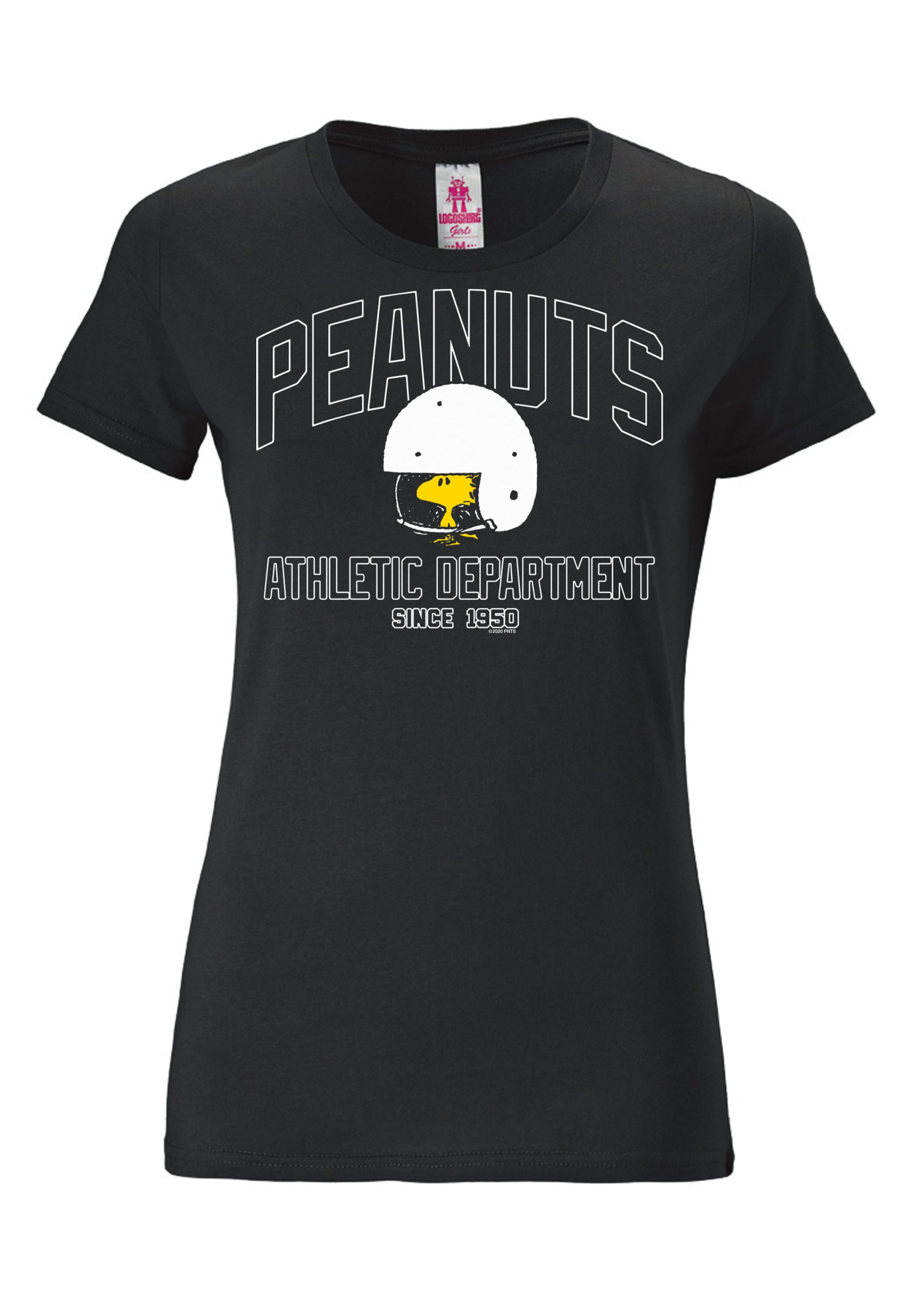 LOGOSHIRT Shirt 'Peanuts – Woodstock' in Black: front