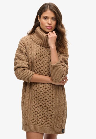 Superdry Knit dress in Brown: front