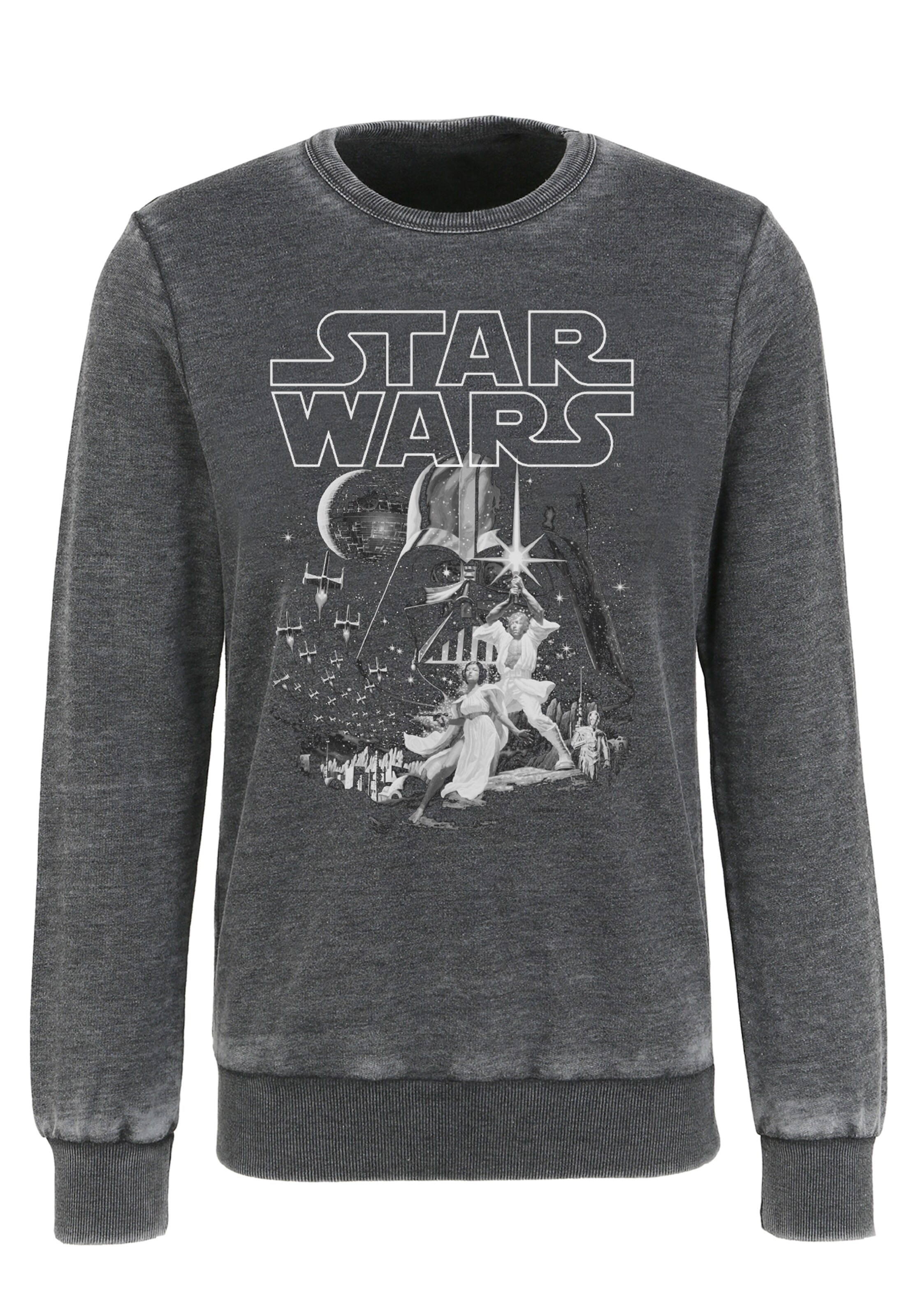 Recovered Sweatshirt 'Star Wars Tonal Classic PosterMid' in Grijs: voorkant