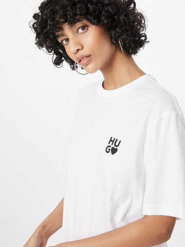 HUGO T-shirt 'Dashire' i vit