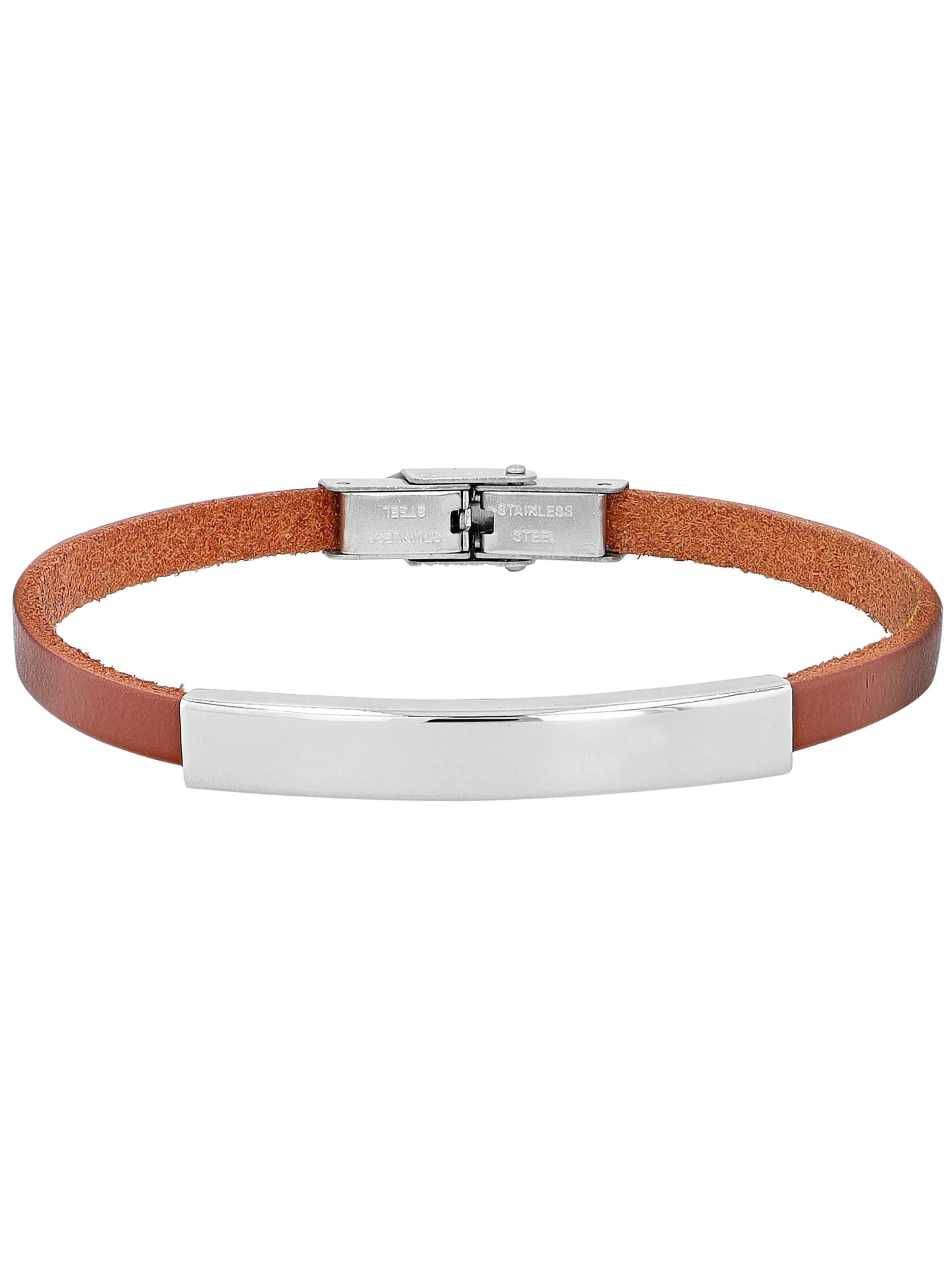 Akzent Bracelet 'Colin, silberfarbig, langlebig' in Brown: front