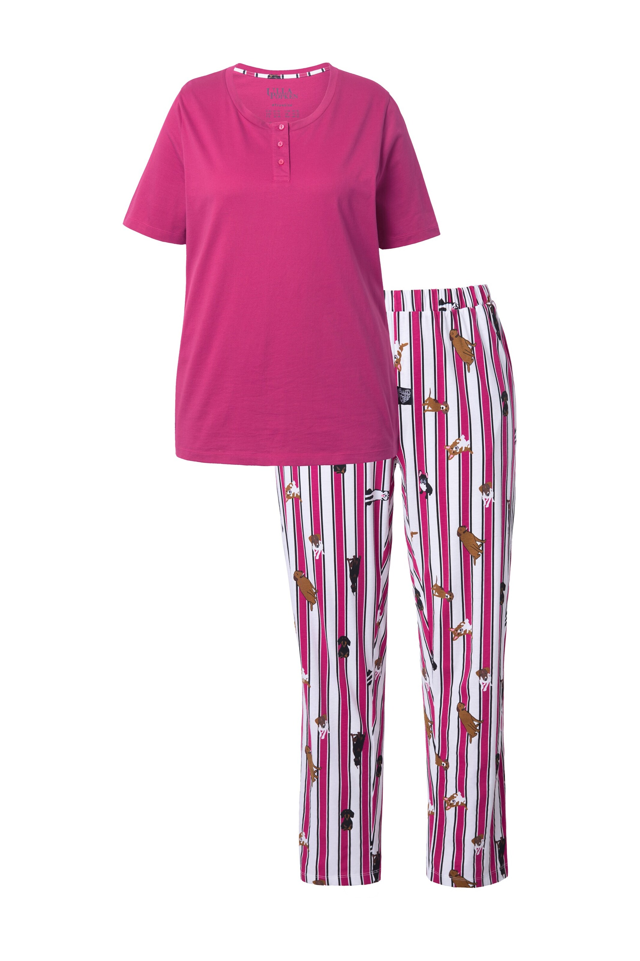 Pyjama Ulla Popken en rose : devant