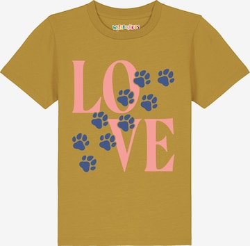 watabout.kids Shirt 'Pfotenliebe' in Yellow: front