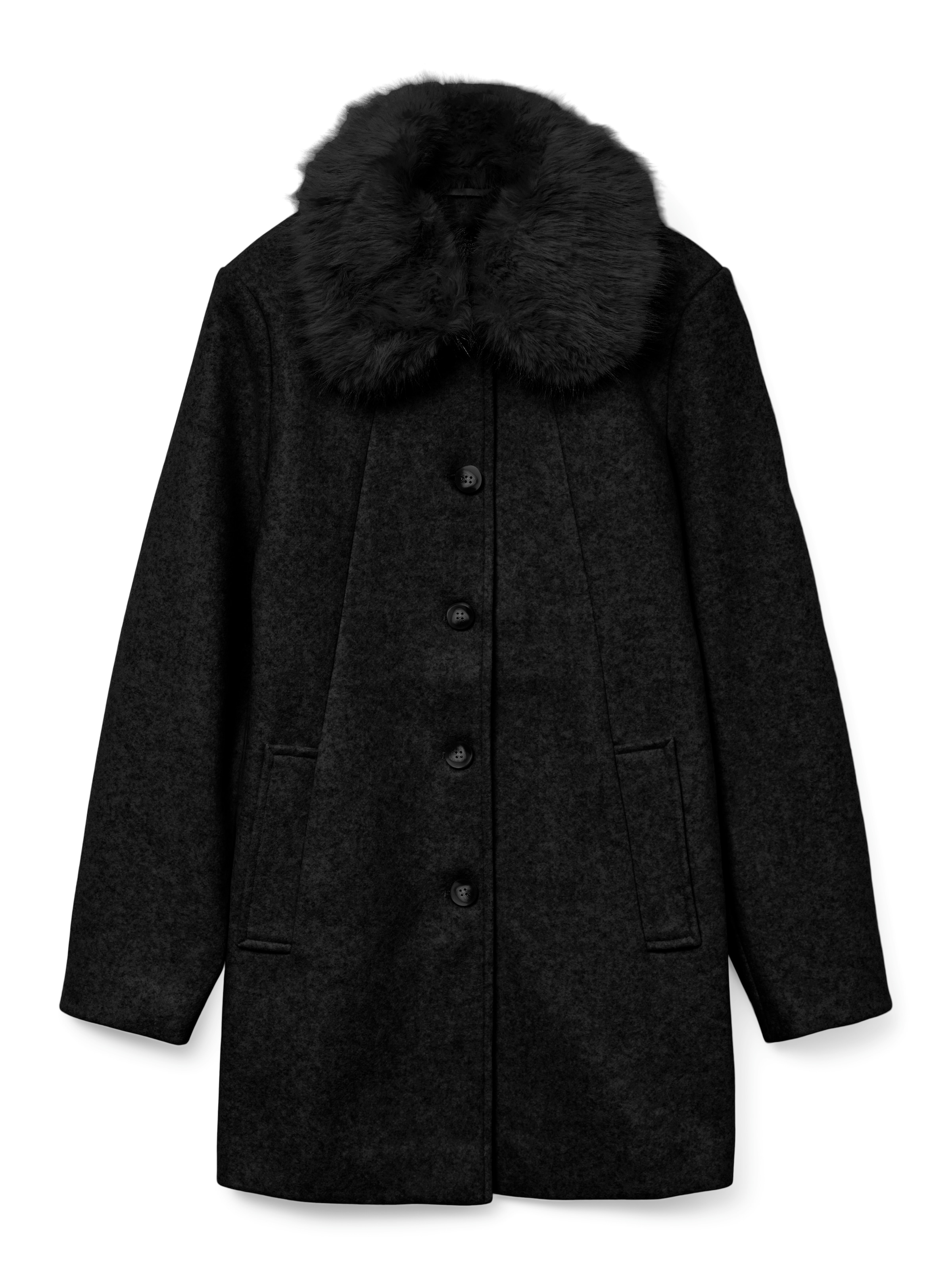 VERO MODA Between-Seasons Coat in Black: front