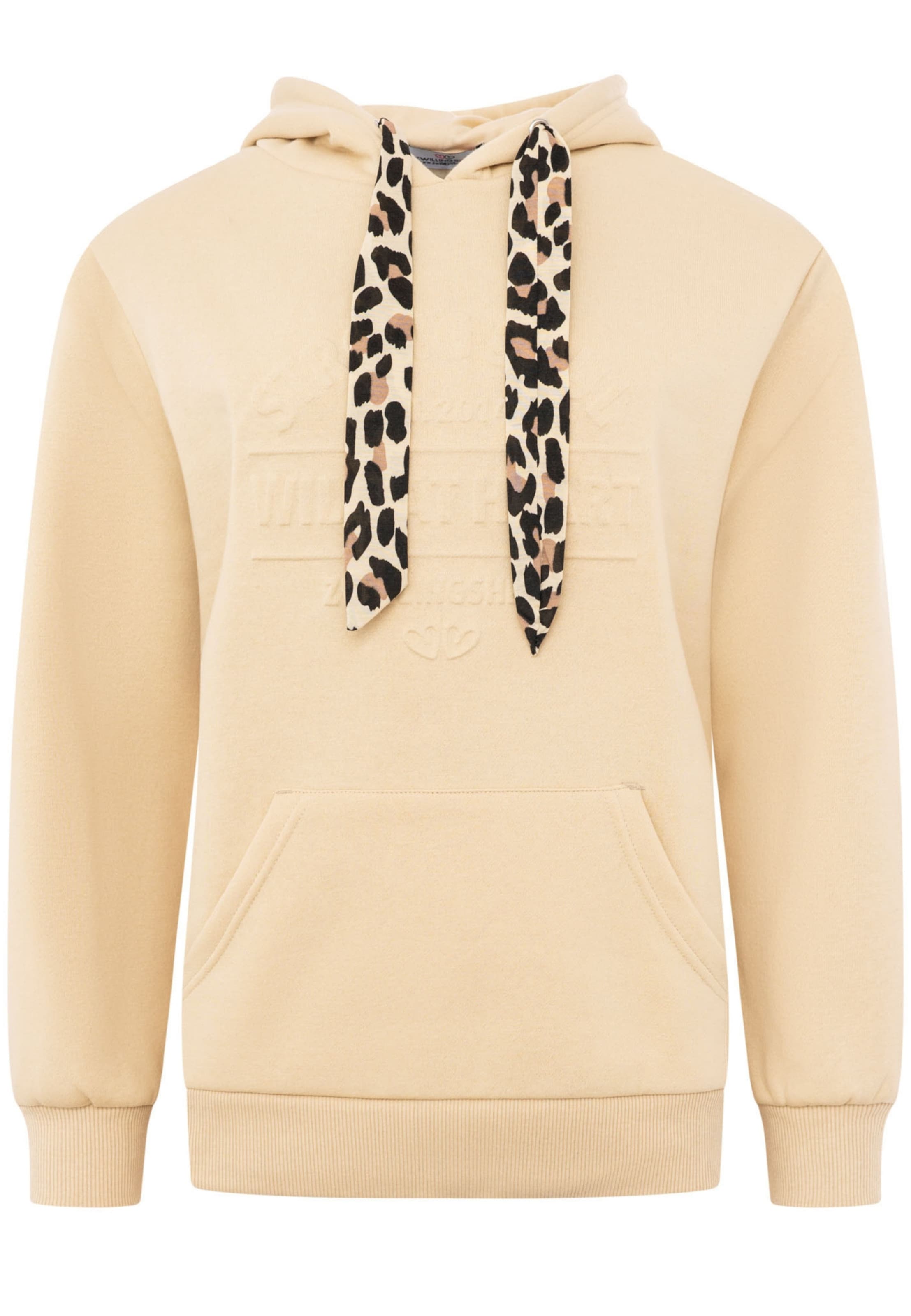 Sweat-shirt 'STRONG SOUL' Zwillingsherz en beige : devant