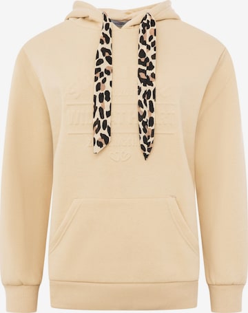 Sweat-shirt 'STRONG SOUL' Zwillingsherz en beige : devant