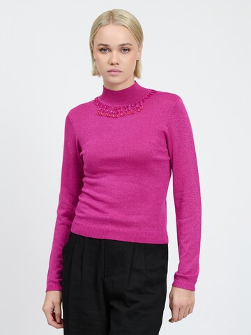 Influencer Pullover in Pink: Vorderseite