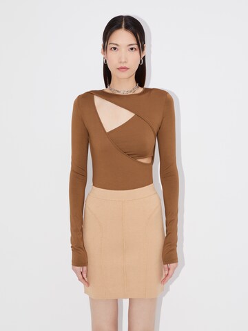 LeGer by Lena Gercke Shirt Bodysuit 'Jamira' in Brown: front