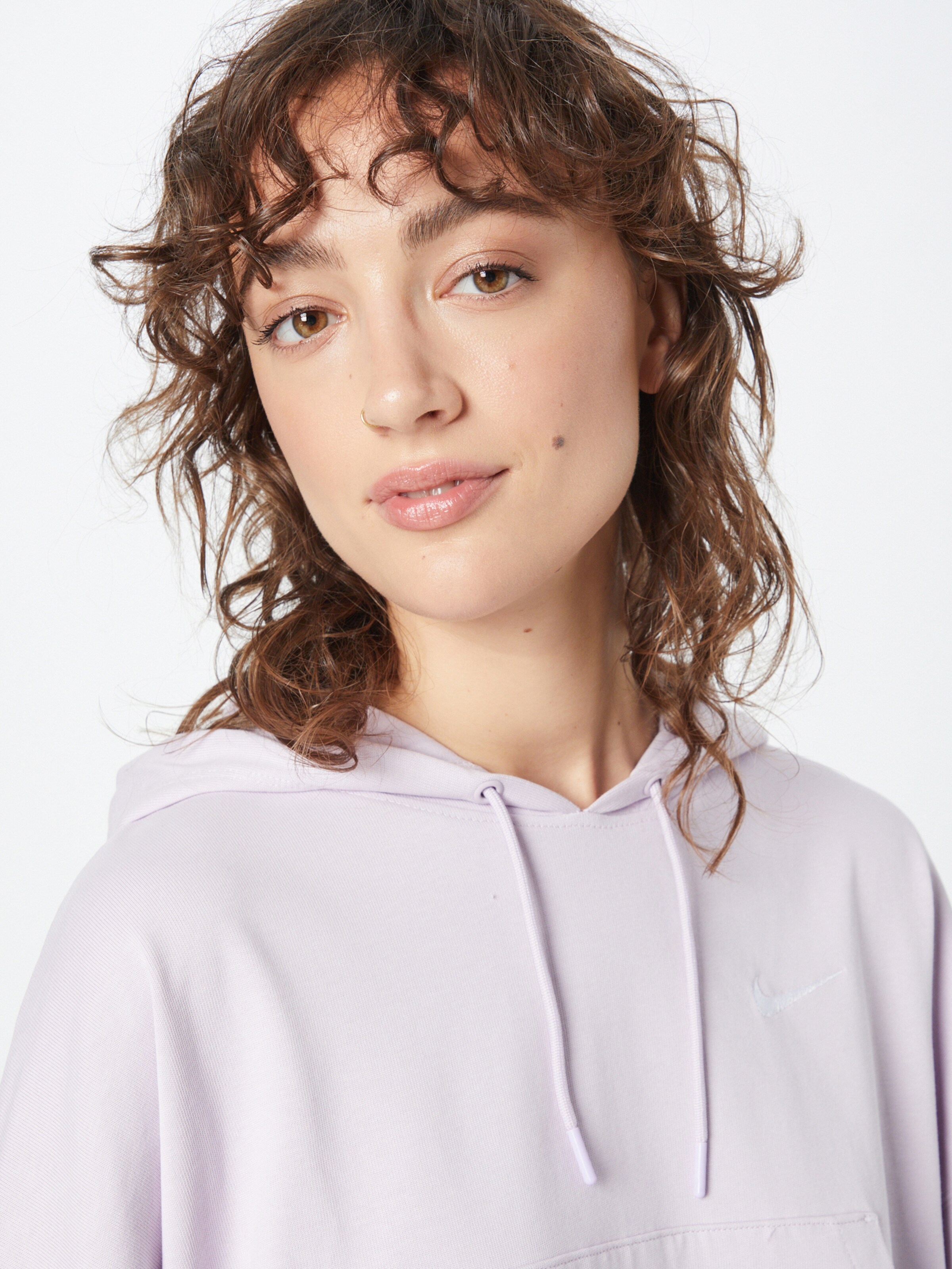 Nike mini metallic swoosh online oversized pastel purple hoodi