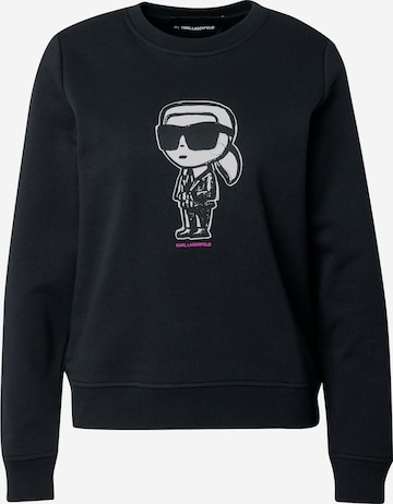 Bluză de molton 'IKON' de la Karl Lagerfeld pe negru: față