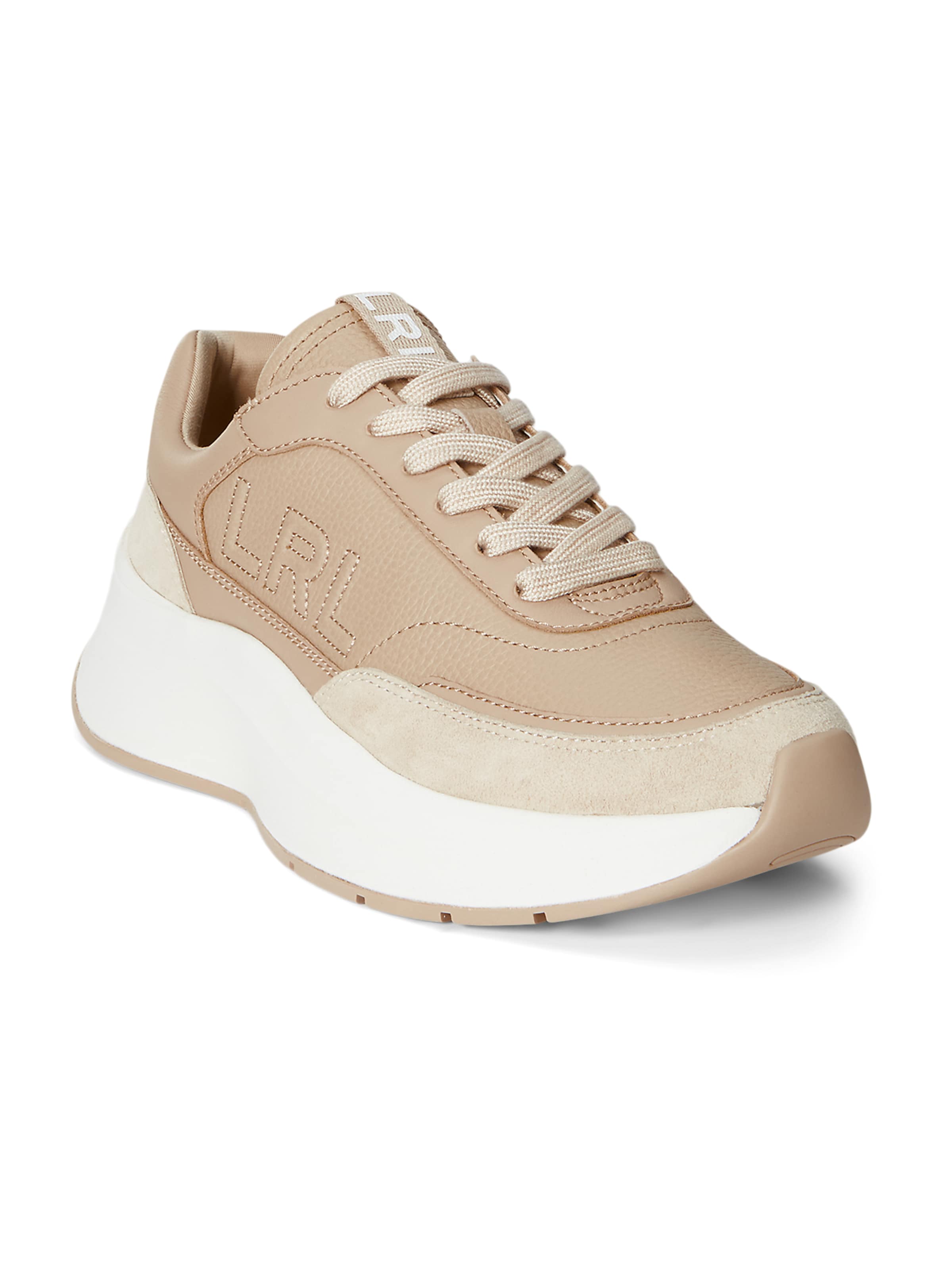 Sneaker low de la Lauren Ralph Lauren pe bej: față