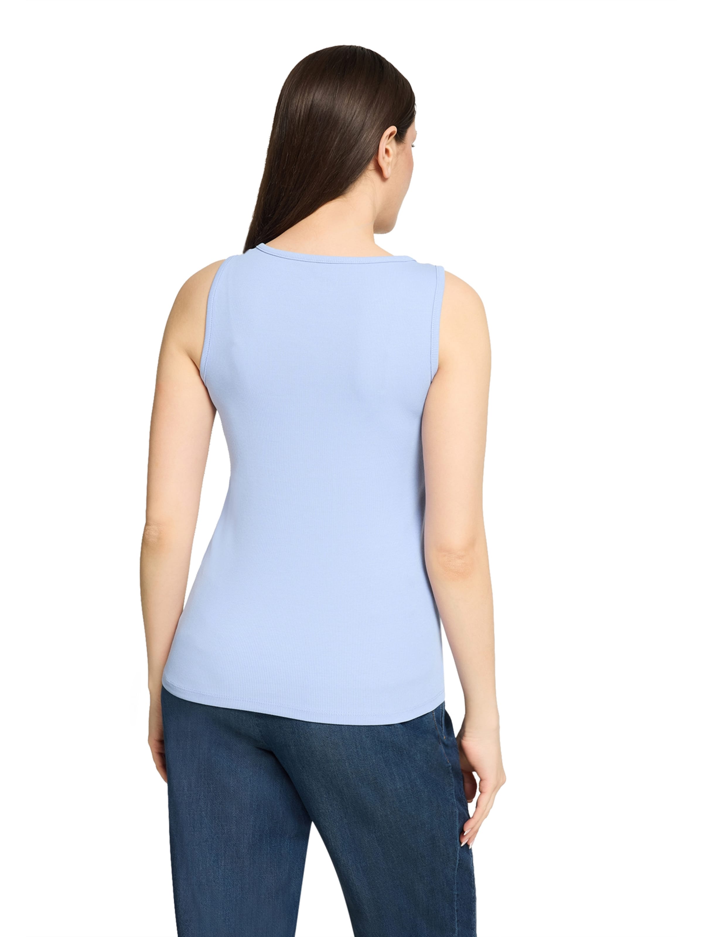 Cartoon Basic-Top mit Rundhalsausschnitt in Blau