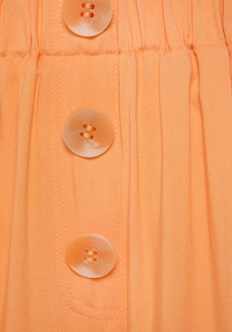 LASCANA - Loosefit Calças com pregas em laranja