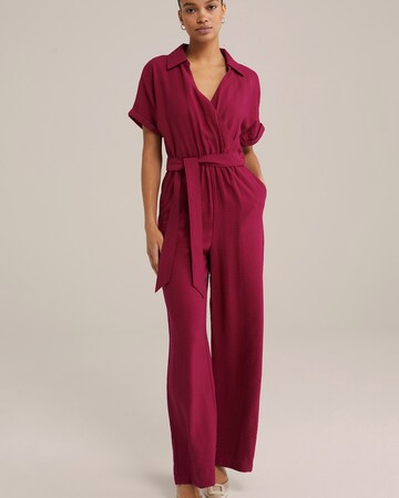 WE Fashion Jumpsuit in Rood: voorkant