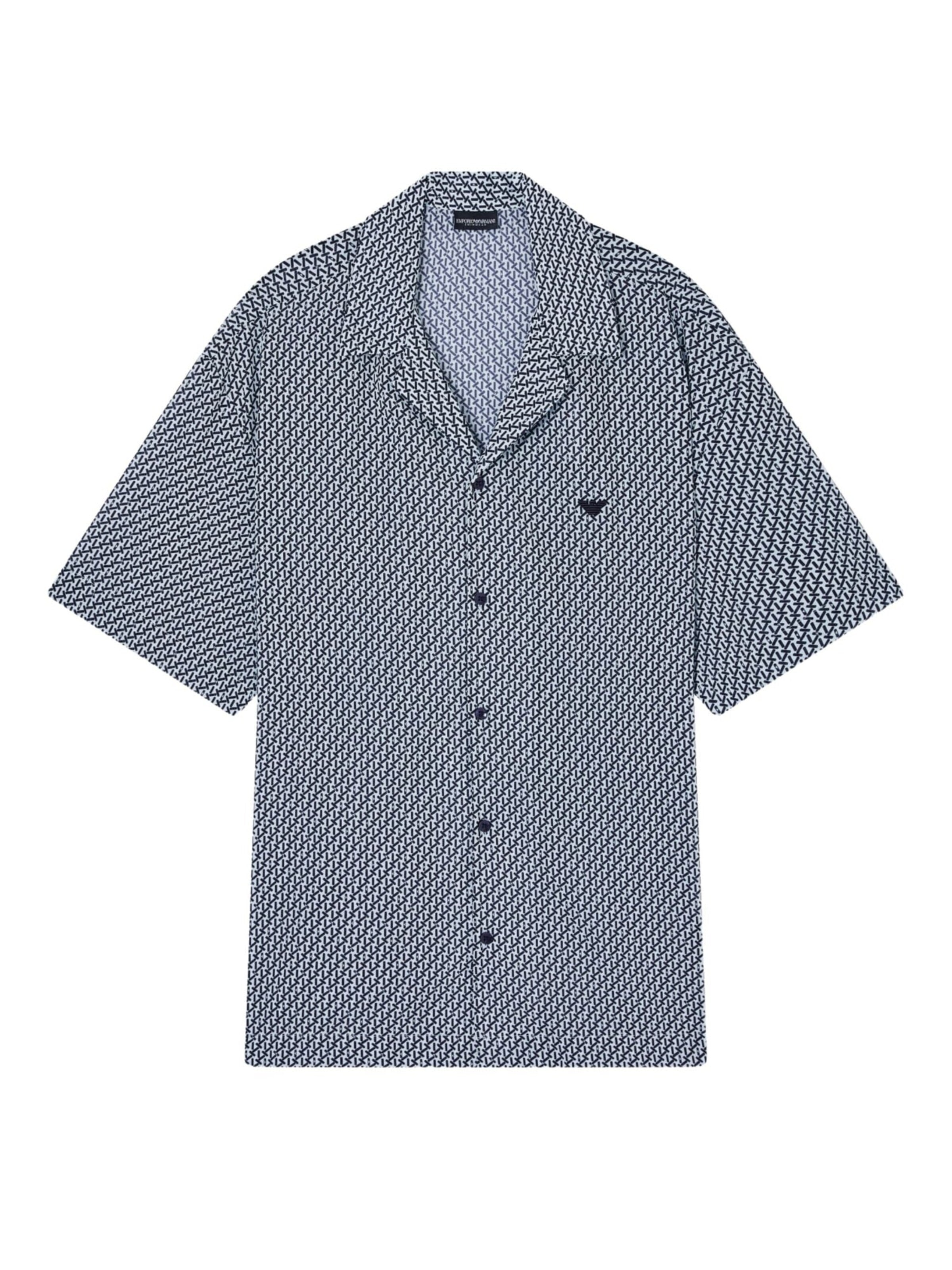 Emporio Armani - Camisa 'Pattern Mix Beachwear Shirt' en blanco: frente