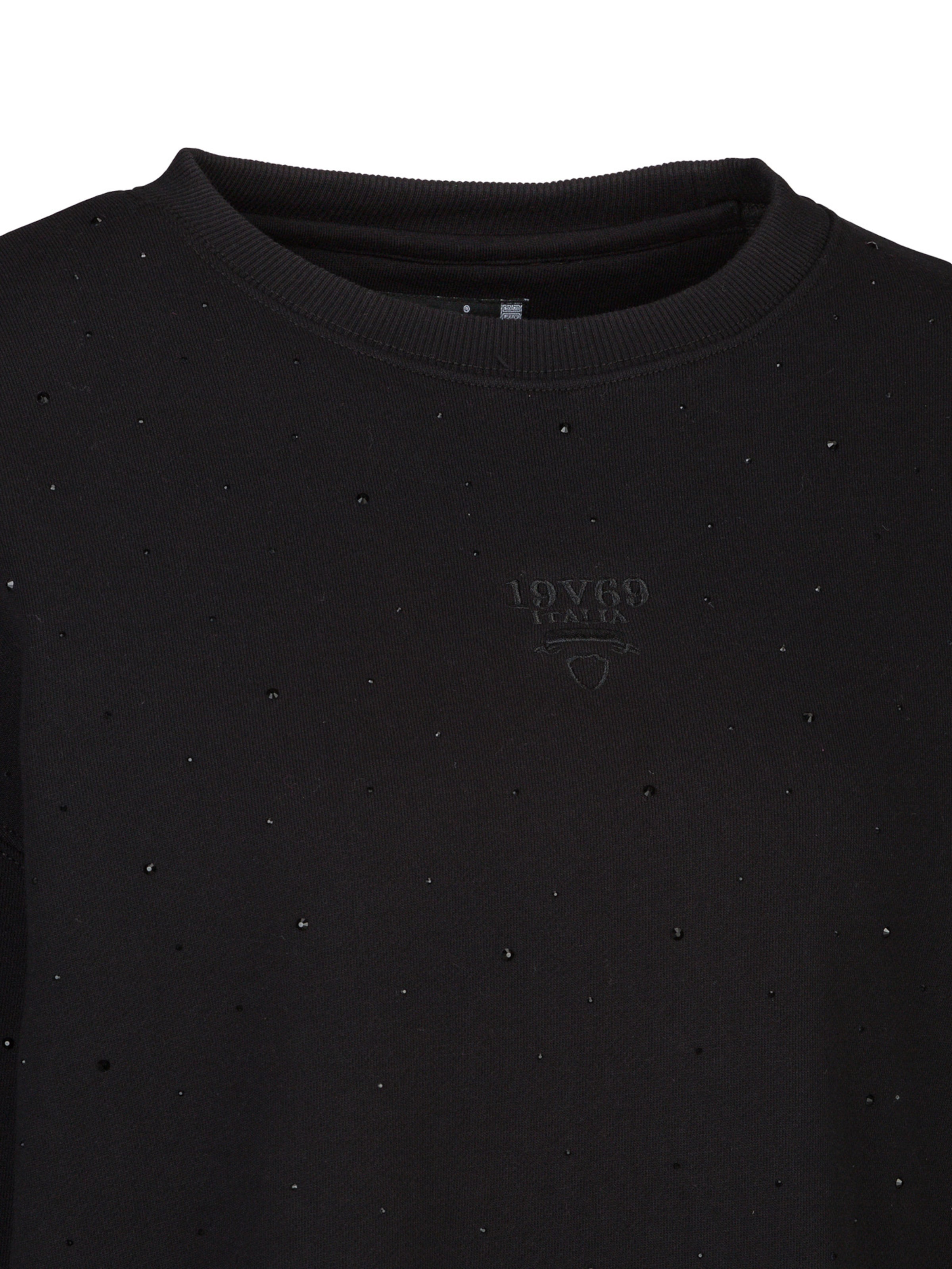 19V69 ITALIA Μπλούζα φούτερ 'Sinja Stones' σε μαύρο