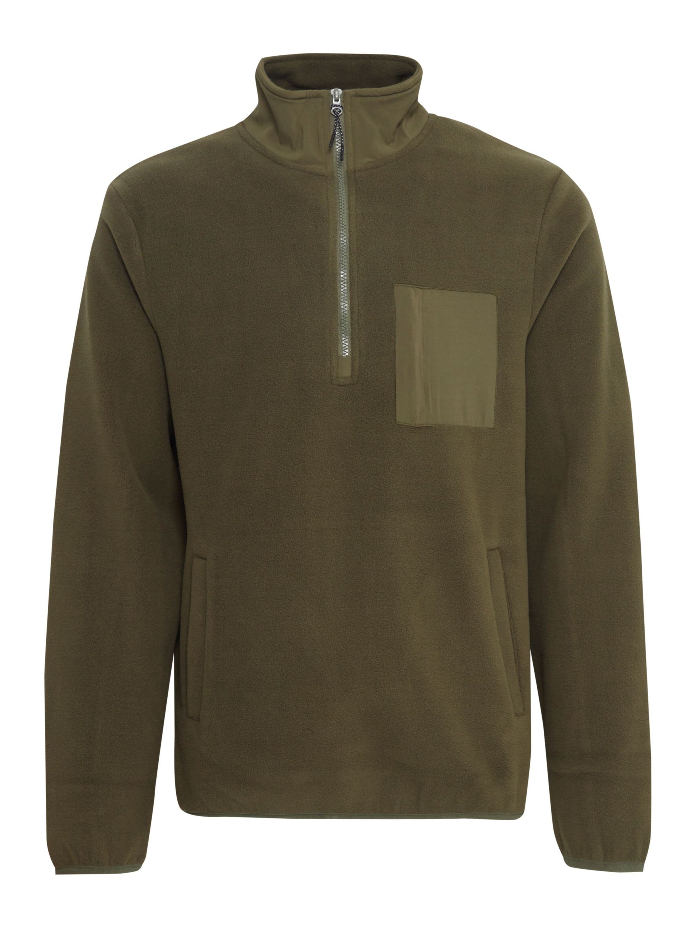 BLEND Fleecejacke ' BHBROOKS Sweatshirt halfzipp ' in Grün: Vorderseite