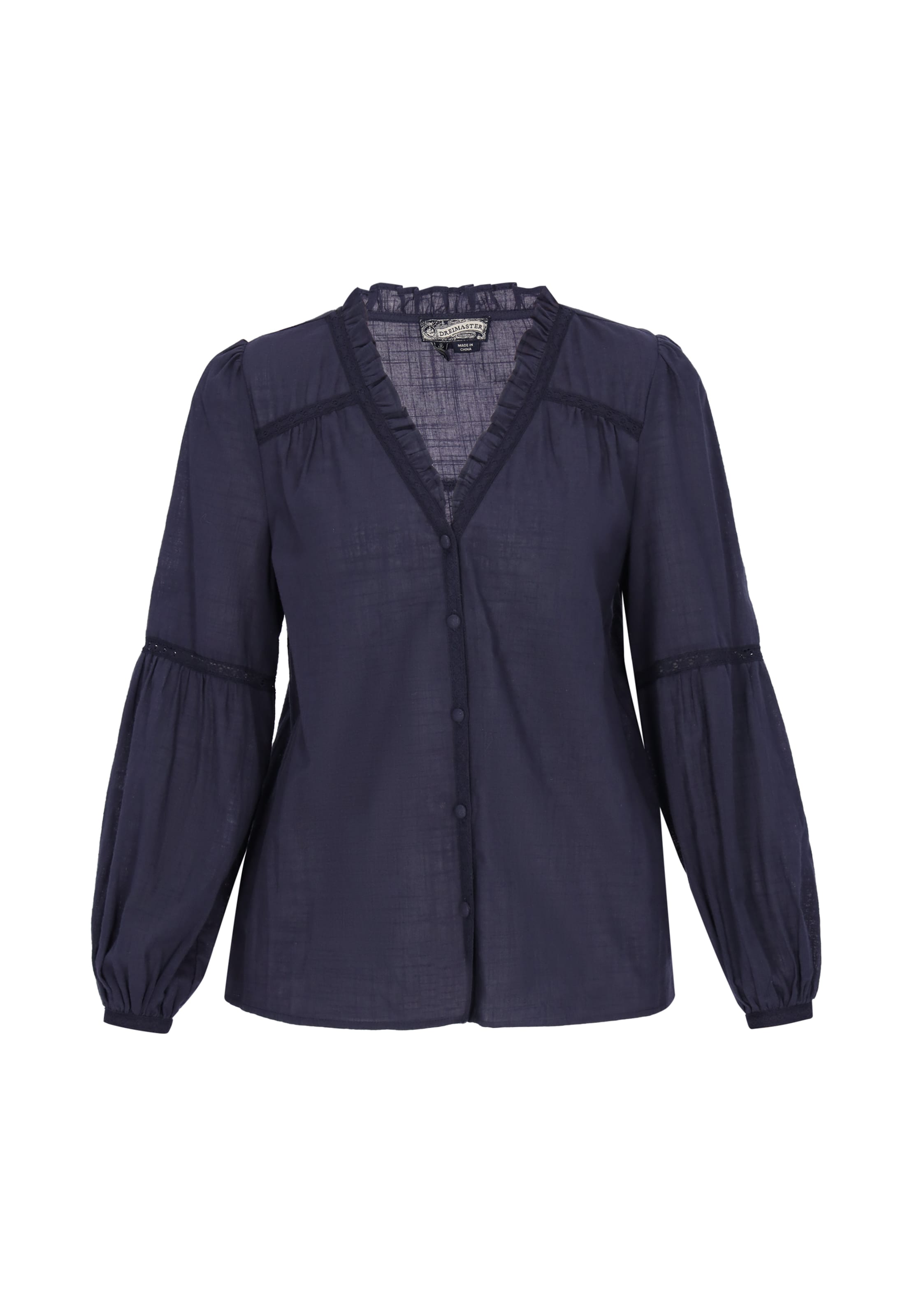 DreiMaster Vintage Shirt in Blauw: voorkant