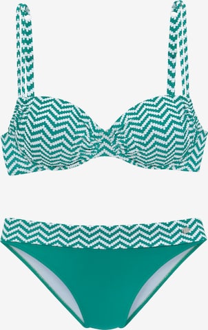 JETTE T-shirt Bikini in Groen: voorkant