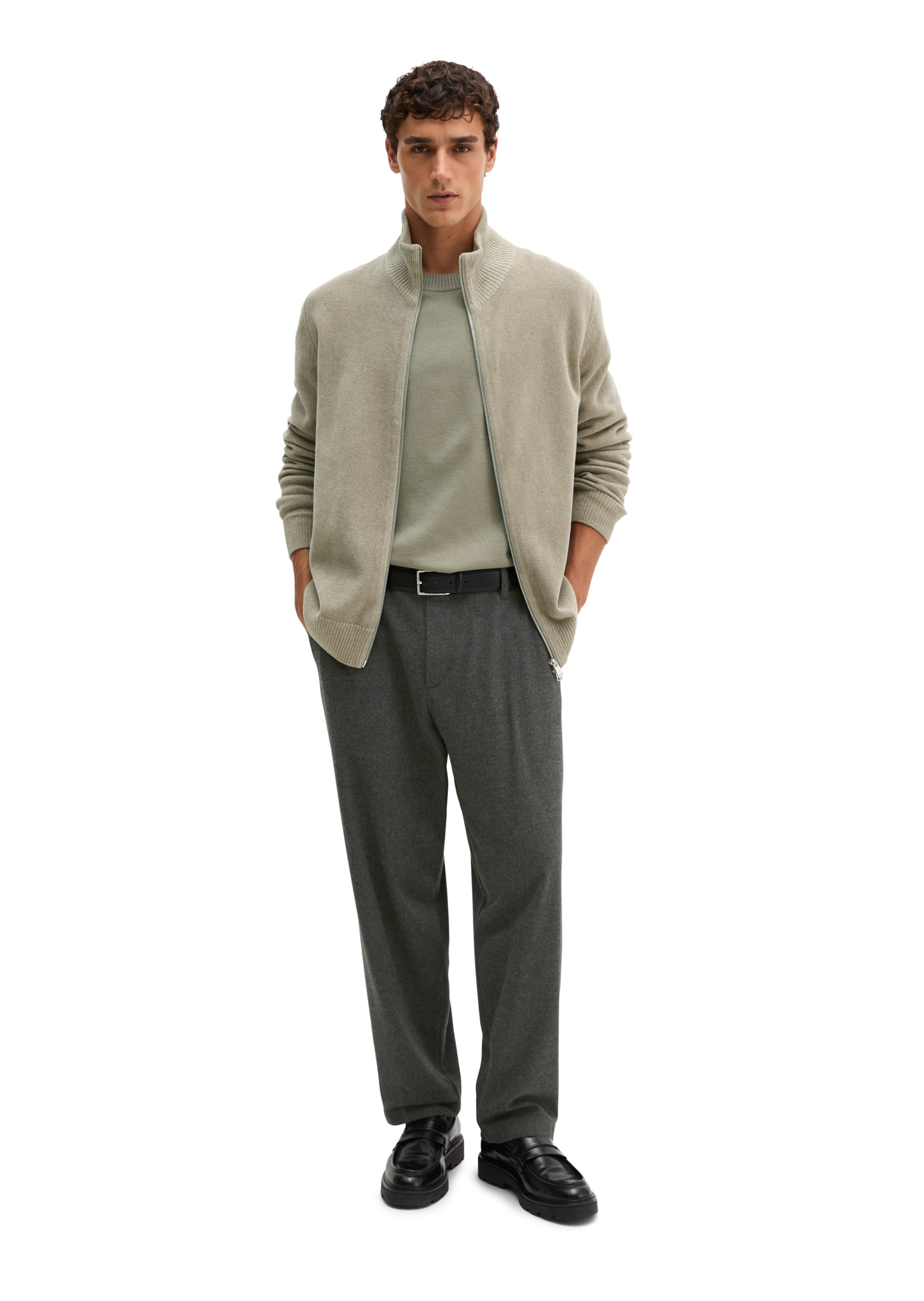 Marc O'Polo Knit Cardigan in Grey: front