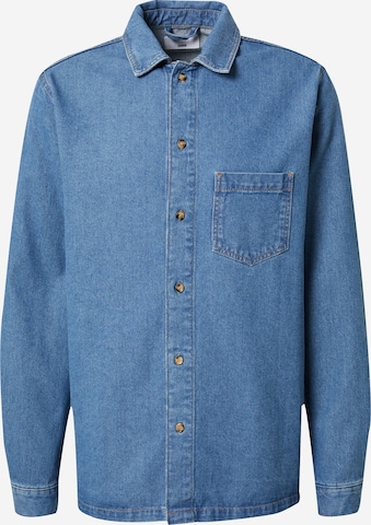 DAN FOX APPAREL Regular fit Button Up Shirt 'Milo' in Blue: front