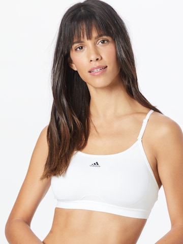 ADIDAS SPORTSWEAR Low Support Sports Bra 'Aeroreact Light-Support' in White: front