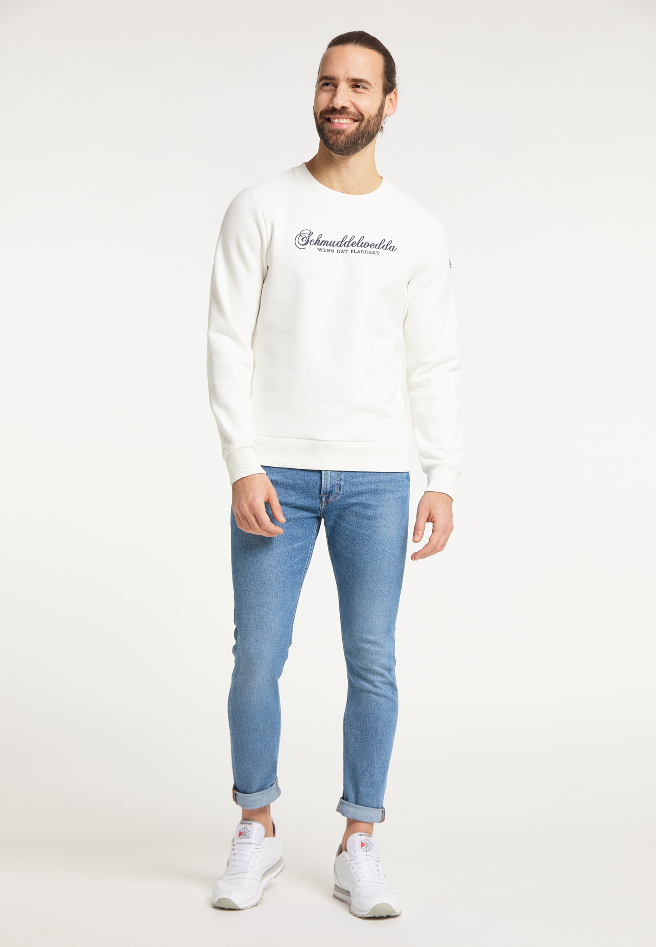 Männer Sweat Schmuddelwedda Sweatshirt in Weiß - QG81157 Männer Sweat Schmuddelwedda Sweatshirt in Weiß - QG81157