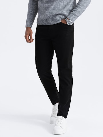 Ombre Slimfit Chino in Zwart: voorkant