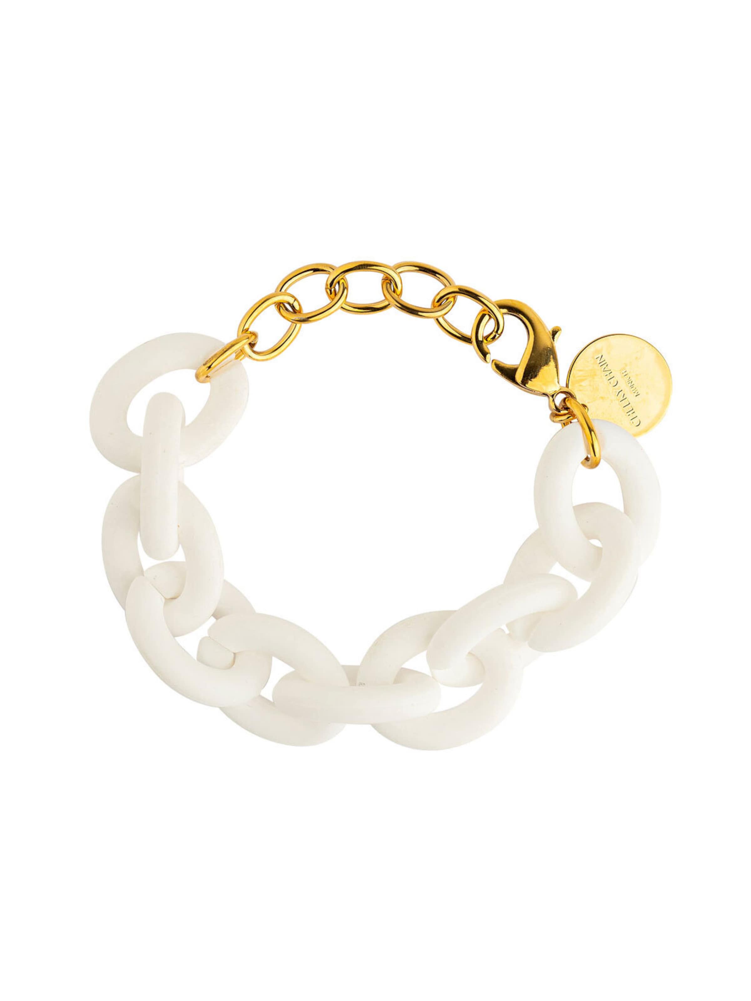 Cheeky Chain Munich Bracelet 'Chunky Soft' in White: front