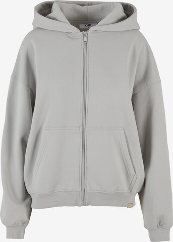 DEF Zip-Up Hoodie in Grey: front